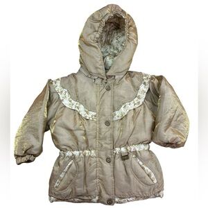 Kute Kiddie A Div. Of S. Rothschild Gold Shimmer Girls Winter Coat Hooded S4
